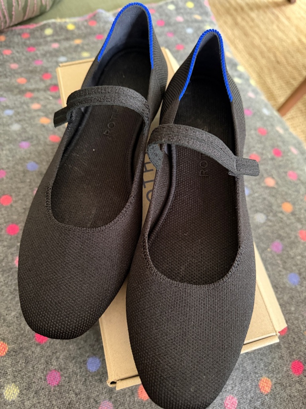 Rothy’s Square toe Black Mary Jane Flats
